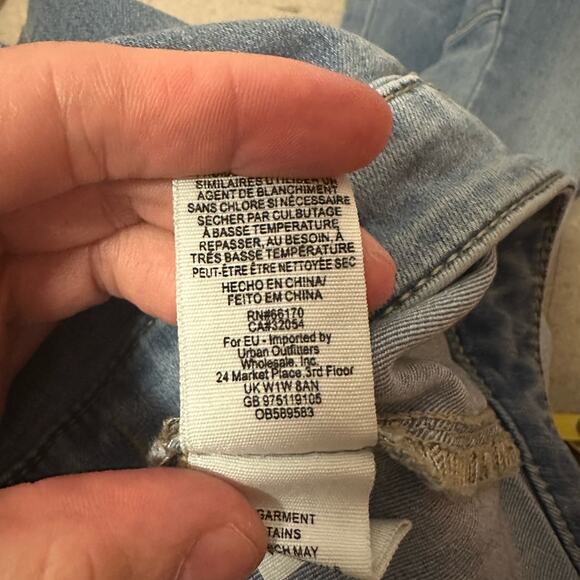 Free People Just Float On Flare Jeans Size 26 Blue Denim Festival Rodeo Western - Picture 11 of 11